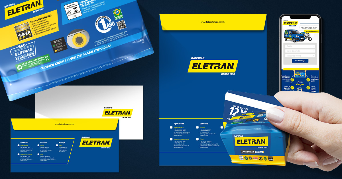 Baterias Eletran - Logotipo e Comunicação visual